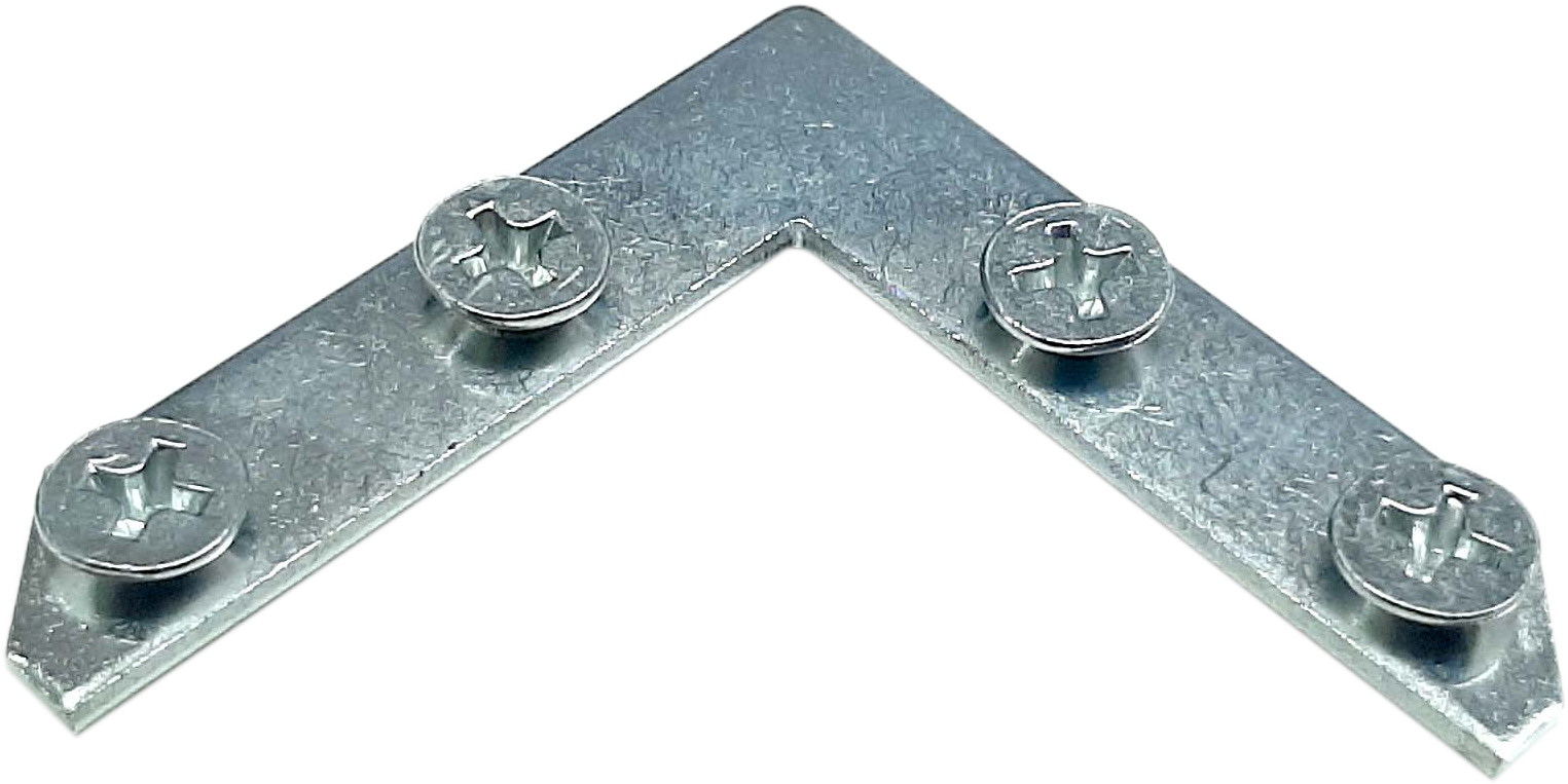 P-40 Small L Angle Bracket for Aluminium Frames, Zinc Alloy, Strong 90° Connector for Lightweight and Medium Duty Profiles, Silver Anodized Finish